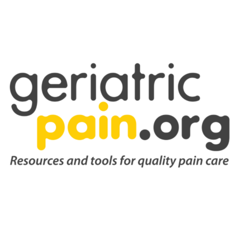 Image reads, "GeriatricPain.org- Resources and tools for quality pain care."